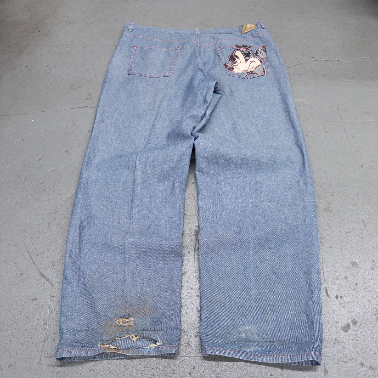 Vintage 2000s Iceberg History Mickey Mouse Embroidered Men's Jeans - 42x36