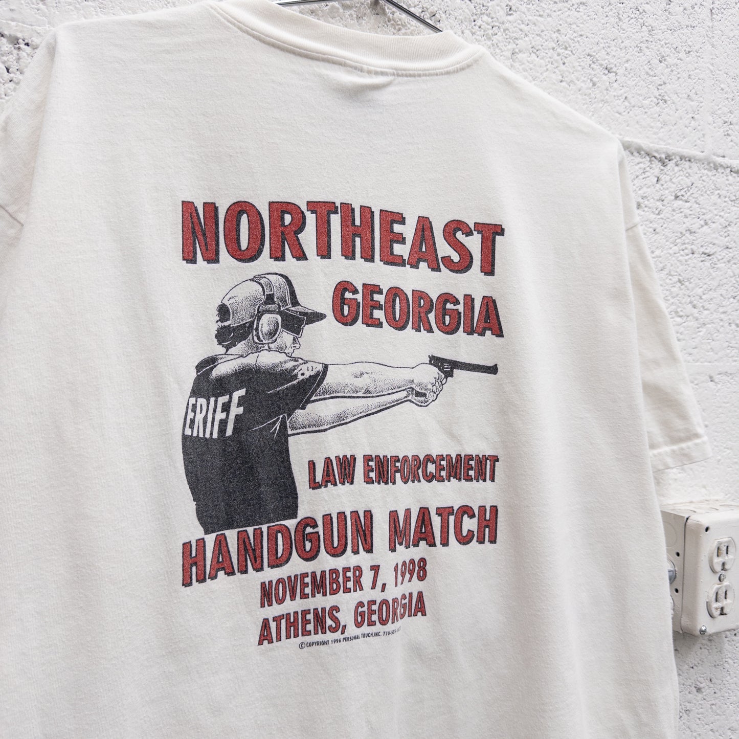 Vintage 90s Handgun Match Tee - XL