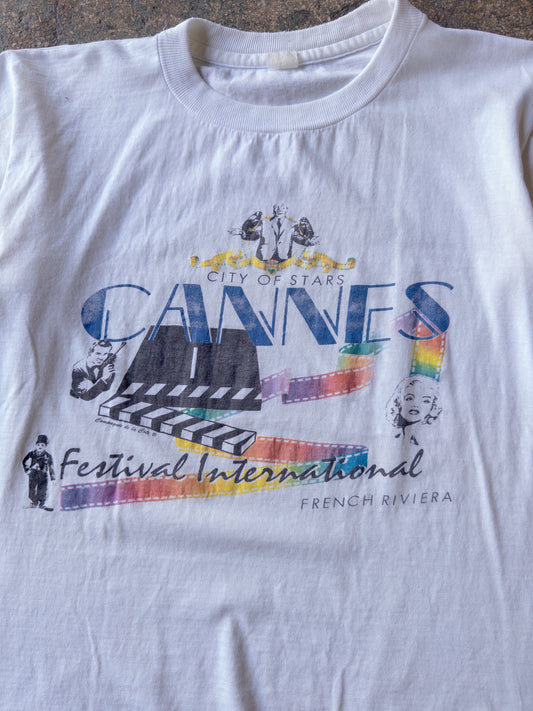 Vintage 80s Cannes Film Festival Tee - Large