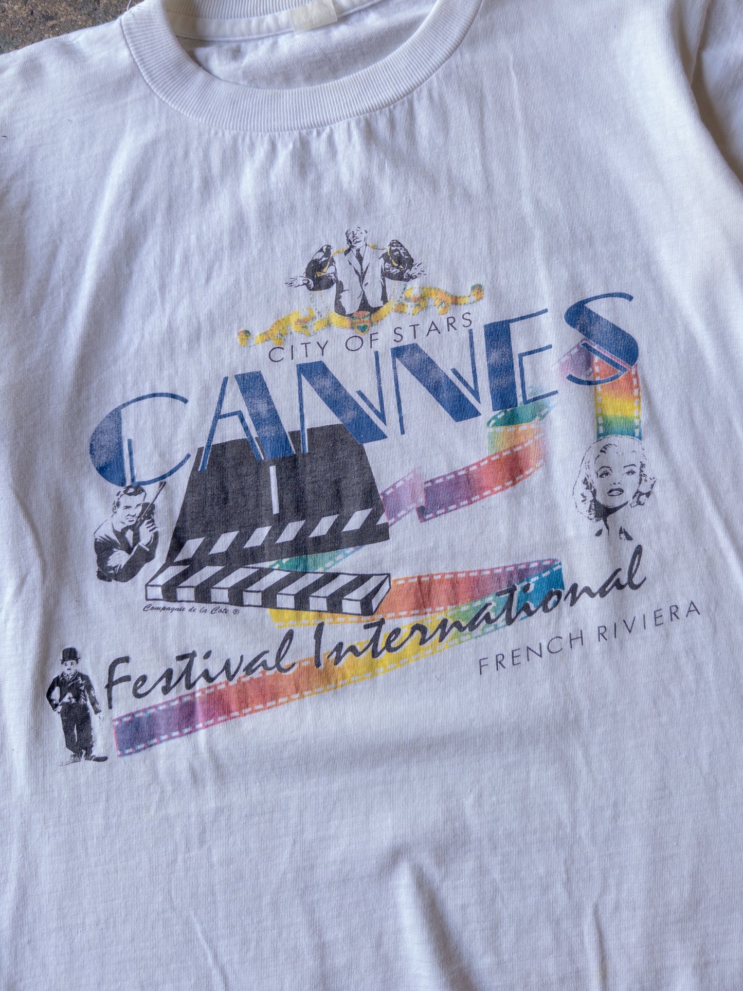 Vintage 80s Cannes Film Festival Tee - Large