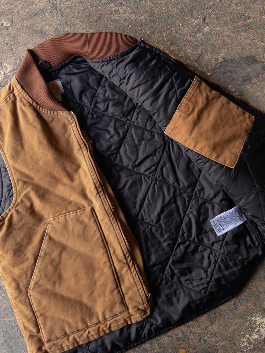 Carhartt Tan Canvas Quilt Lined Vest - Large