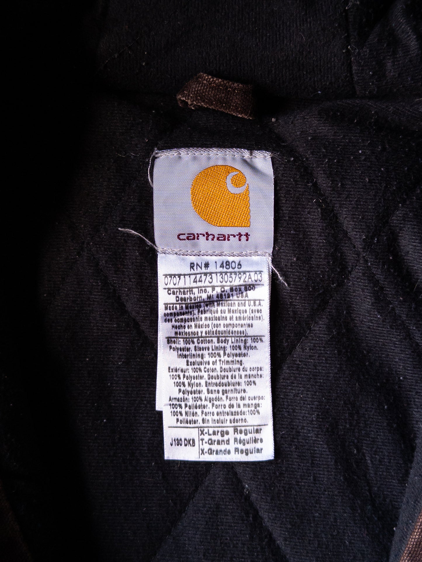 Vintage 2000s Carhartt Dark Brown Faded Hooded Jacket - XL