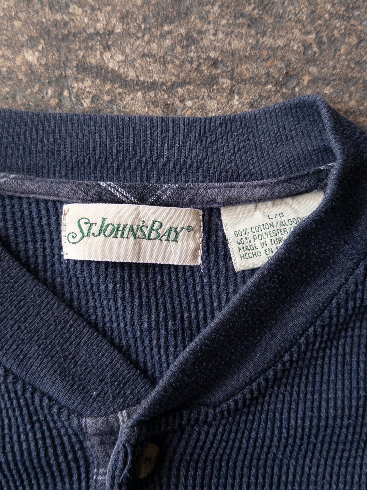 Vintage 2000s St. Johns Bay Navy Blue Thermal - Large