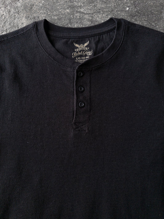 Vintage 2000s Faded Glory Black Thermal - Large