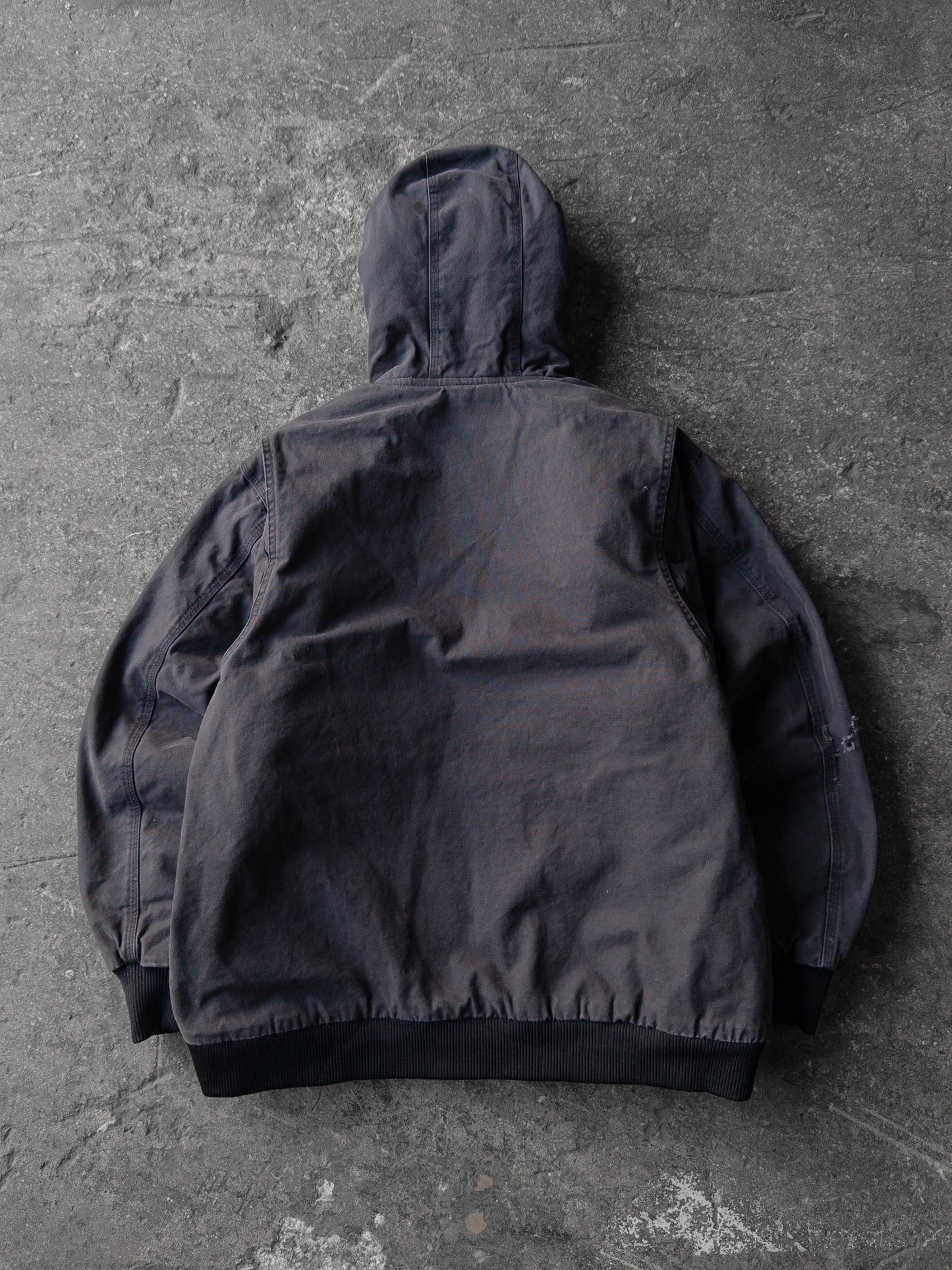 Vintage 2000s Brazos Faded Black Hooded Work Jacket - Large