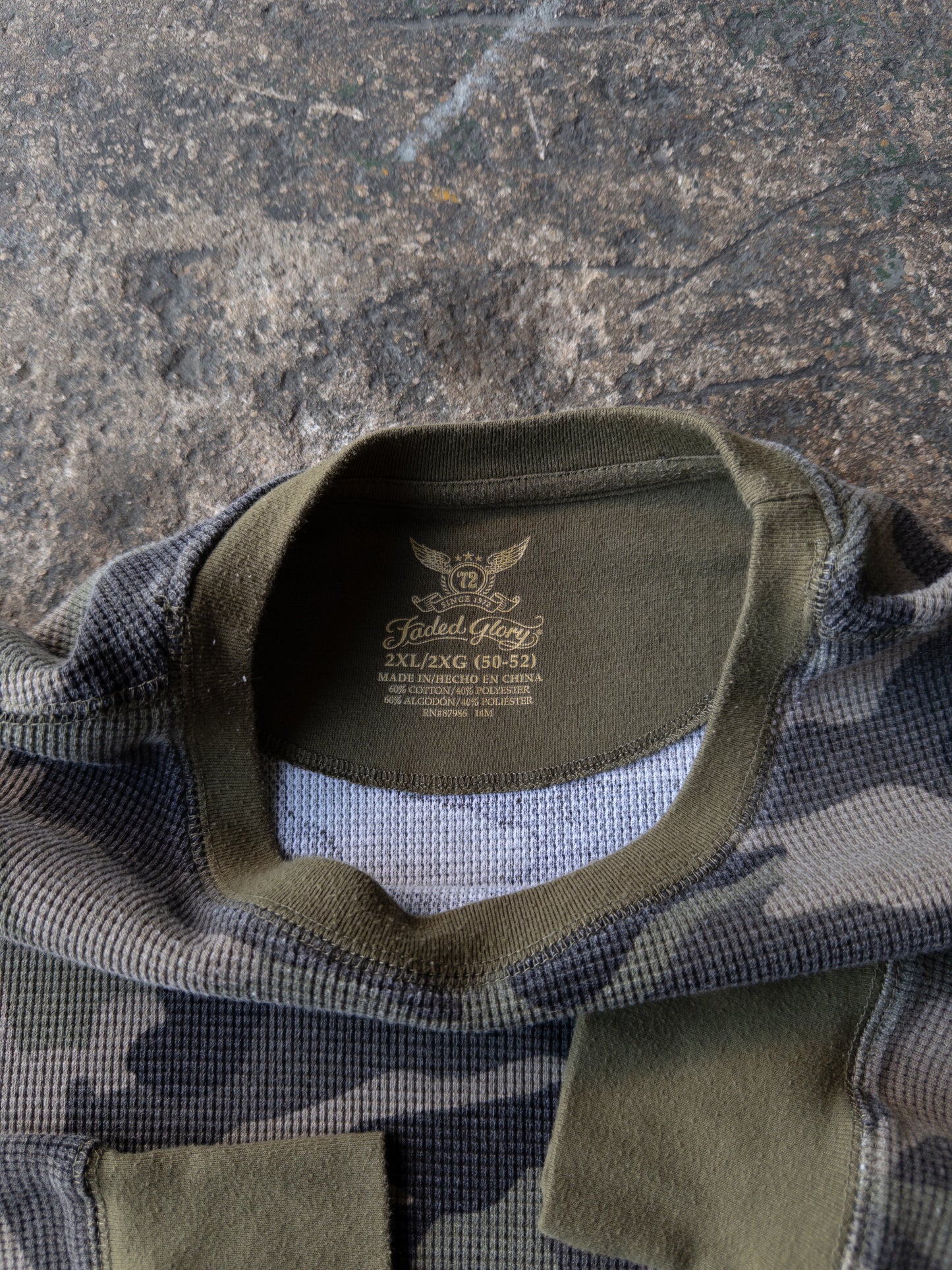 Vintage 2000s Faded Glory Camo Thermal - XXL