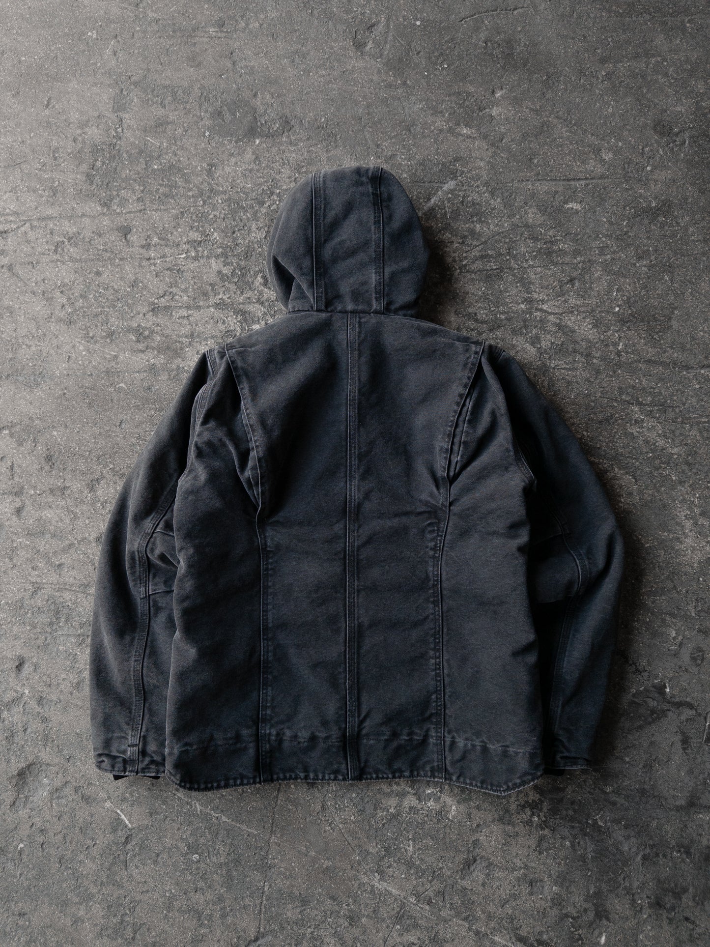 Carhartt Faded Black Sherpa Lined Hooded Jacket - (W) Small