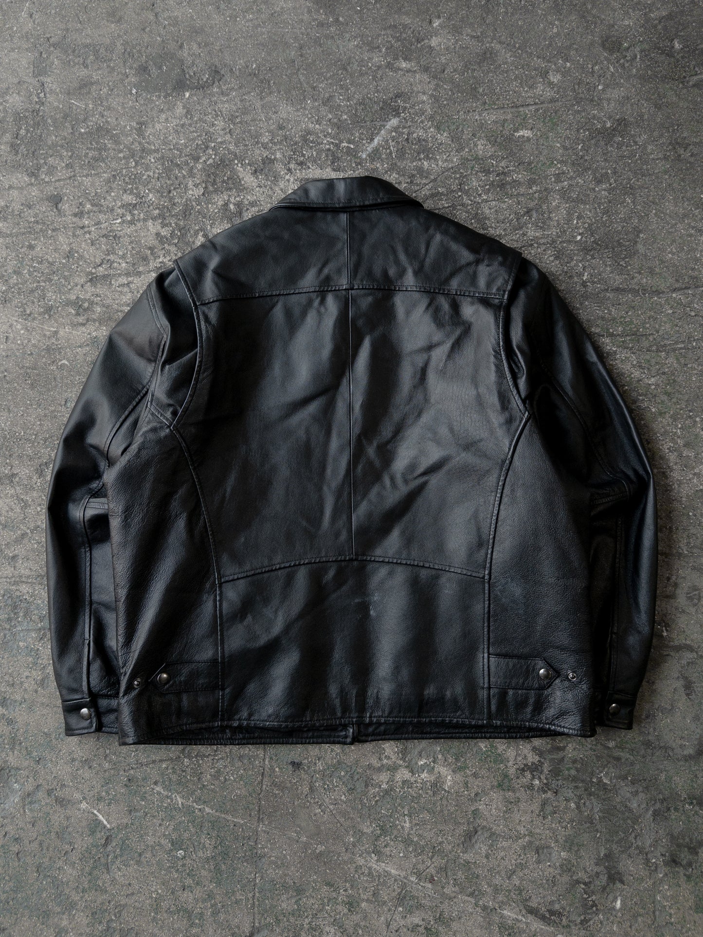 Vintage 2000s St. Johns Bay Black Leather Bomber Jacket - XL