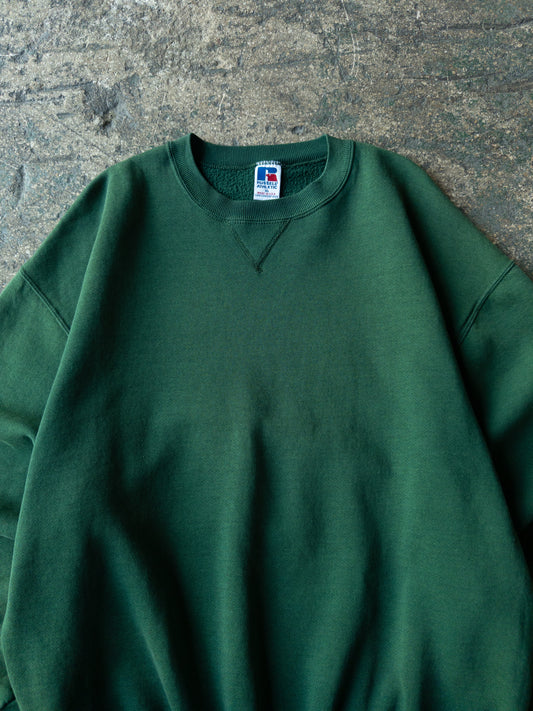 Vintage 90s Russell Athletic Faded Green Crewneck - XL