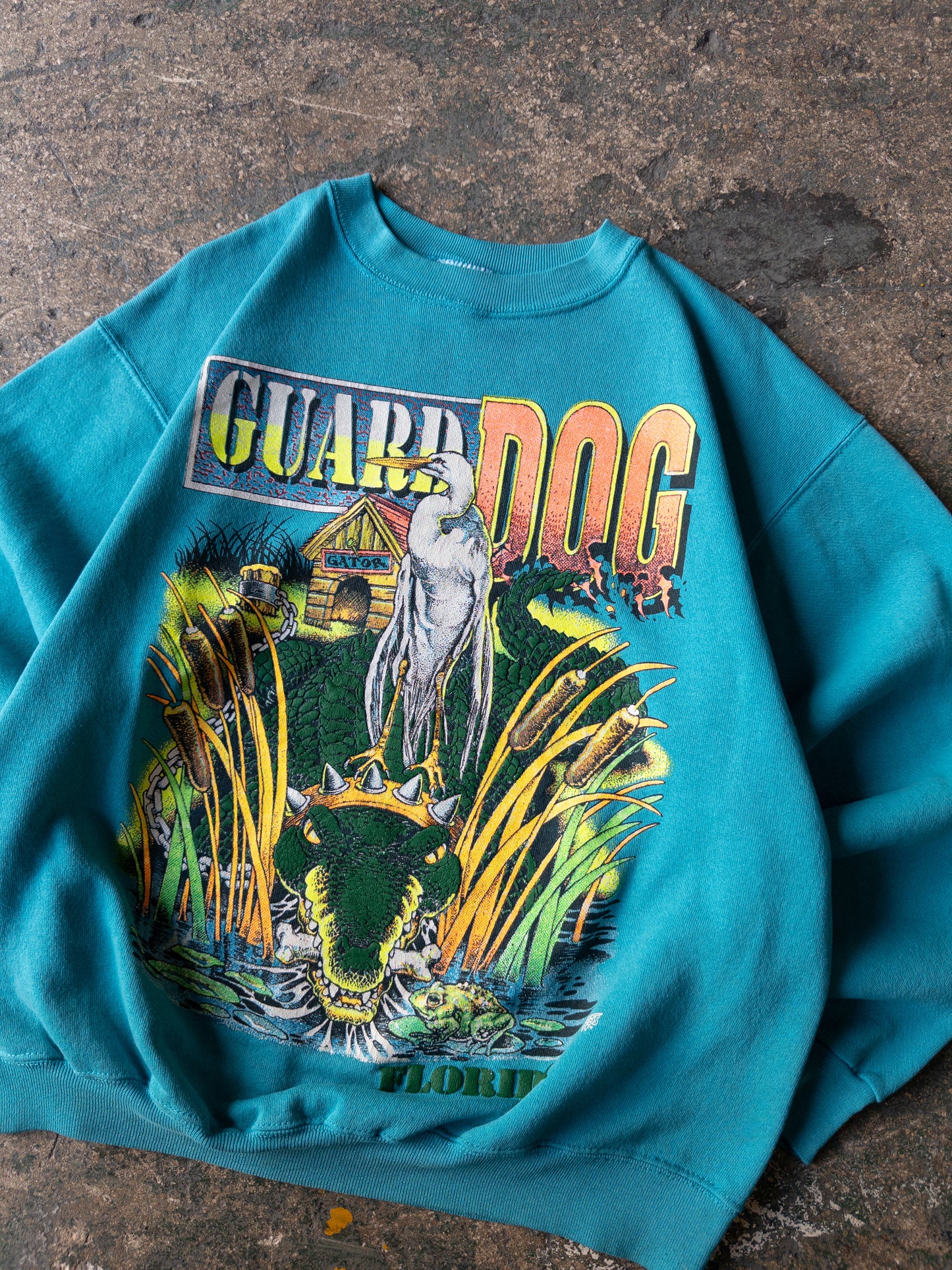 Vintage 90s Guard Dog Florida Swamp Crewneck - Large
