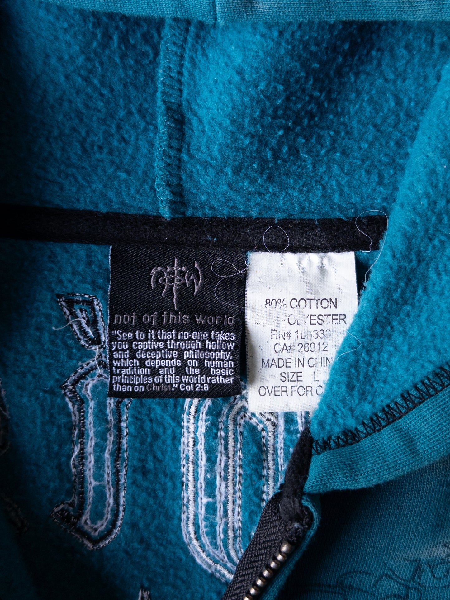 Vintage 2000s Not Of This World Zip Up Hoodie - Large