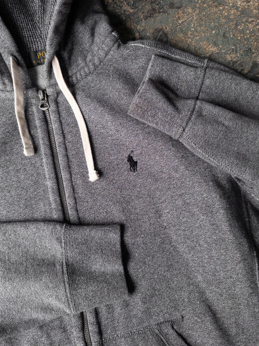 Polo Ralph Lauren Gray Zip Up Hoodie - Medium