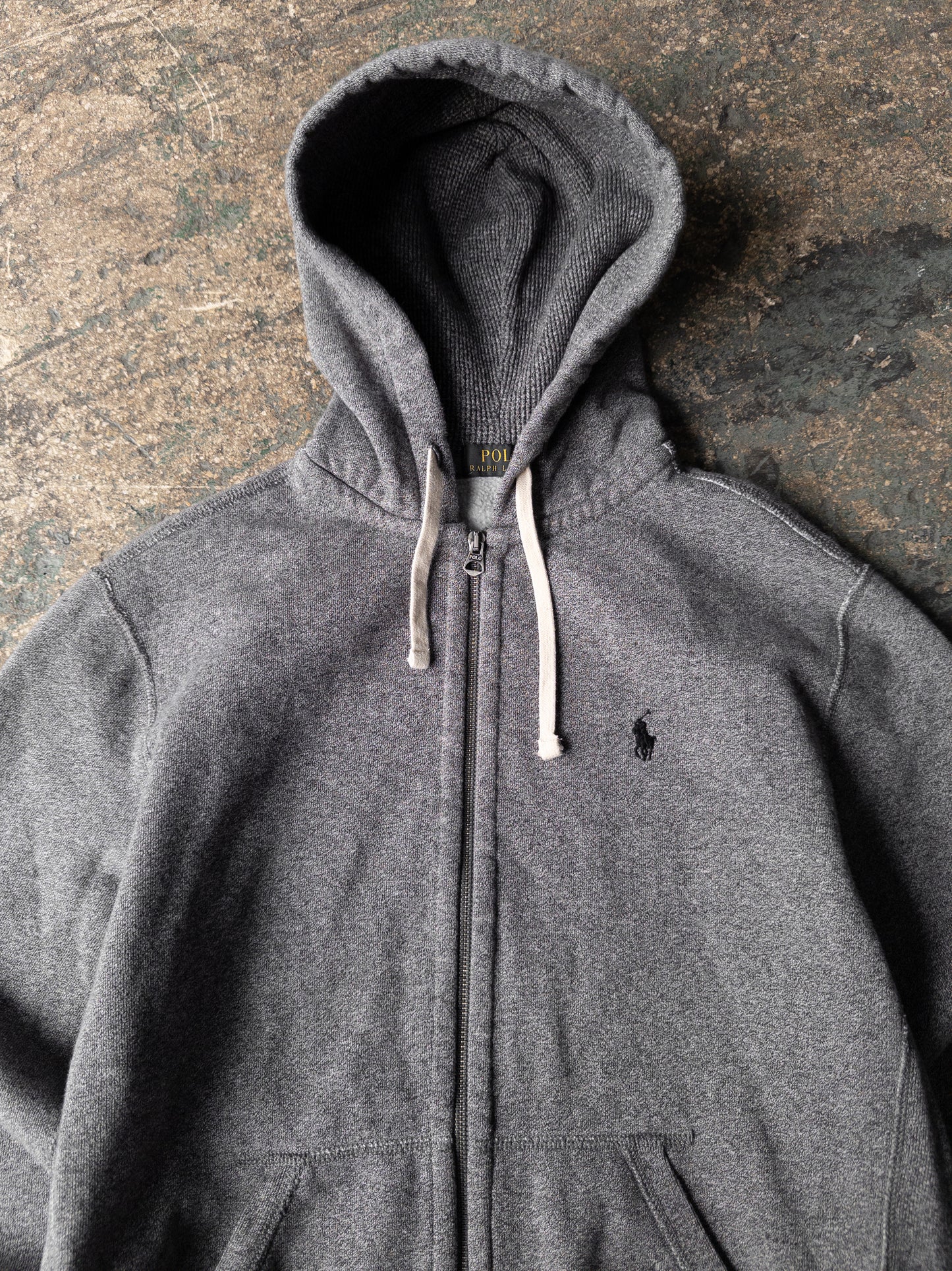 Polo Ralph Lauren Gray Zip Up Hoodie - Medium
