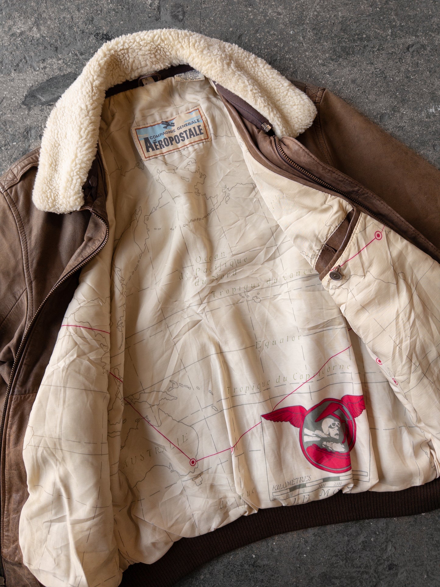 Vintage 90s Aeropostale Brown Leather Flight Jacket - XL
