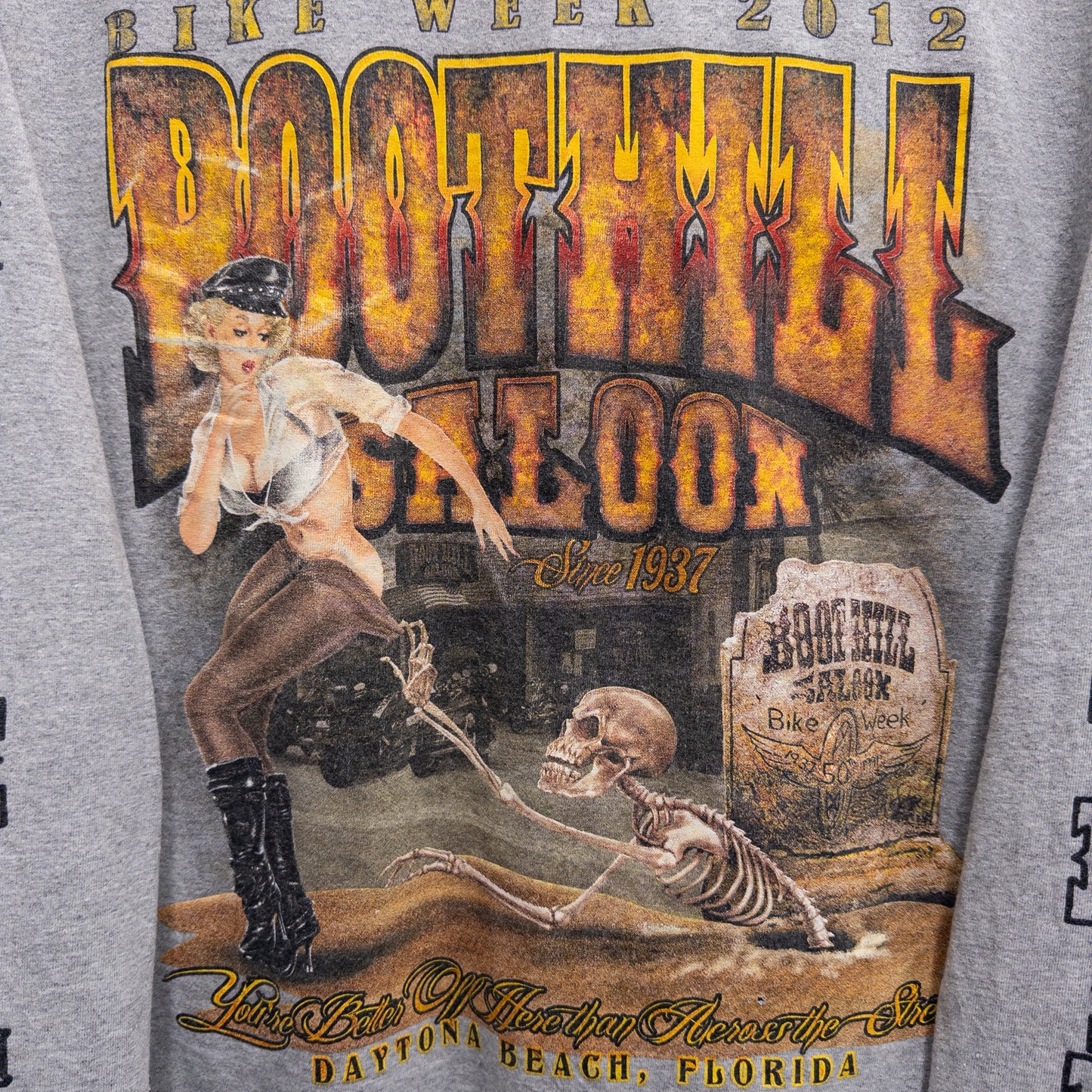 Boot Hill Saloon Long Sleeve Biker Tee - XL