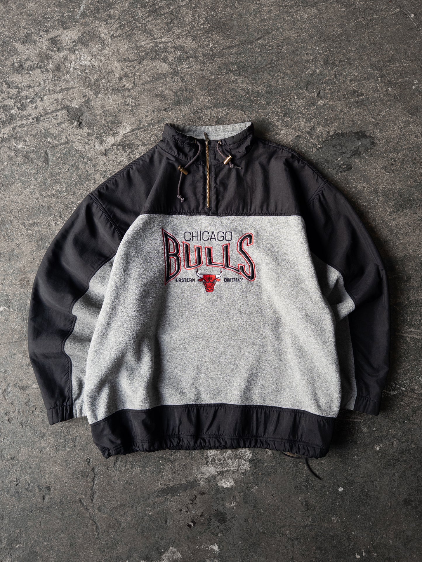 Vintage 90s Chicago Bulls Fleece Quarter Zip Sweatshirt - XXL