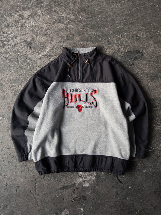 Vintage 90s Chicago Bulls Fleece Quarter Zip Sweatshirt - XXL