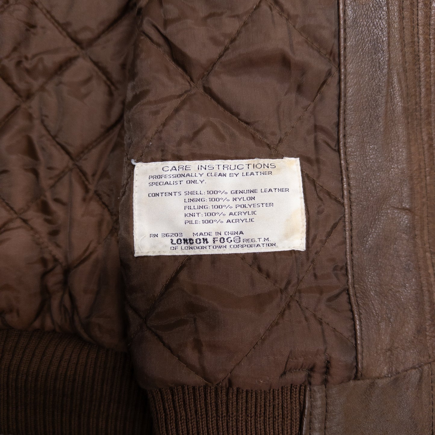 Vintage 90s London Fog Brown Genuine Leather Jacket - L
