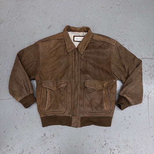 Vintage 90s Charles Klein Brown Genuine Leather Jacket - M