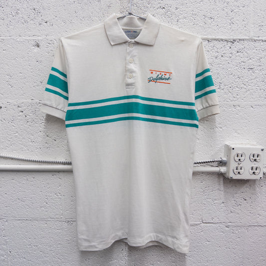 Vintage 80s Logo 7 Miami Dolphins Polo Shirt - S