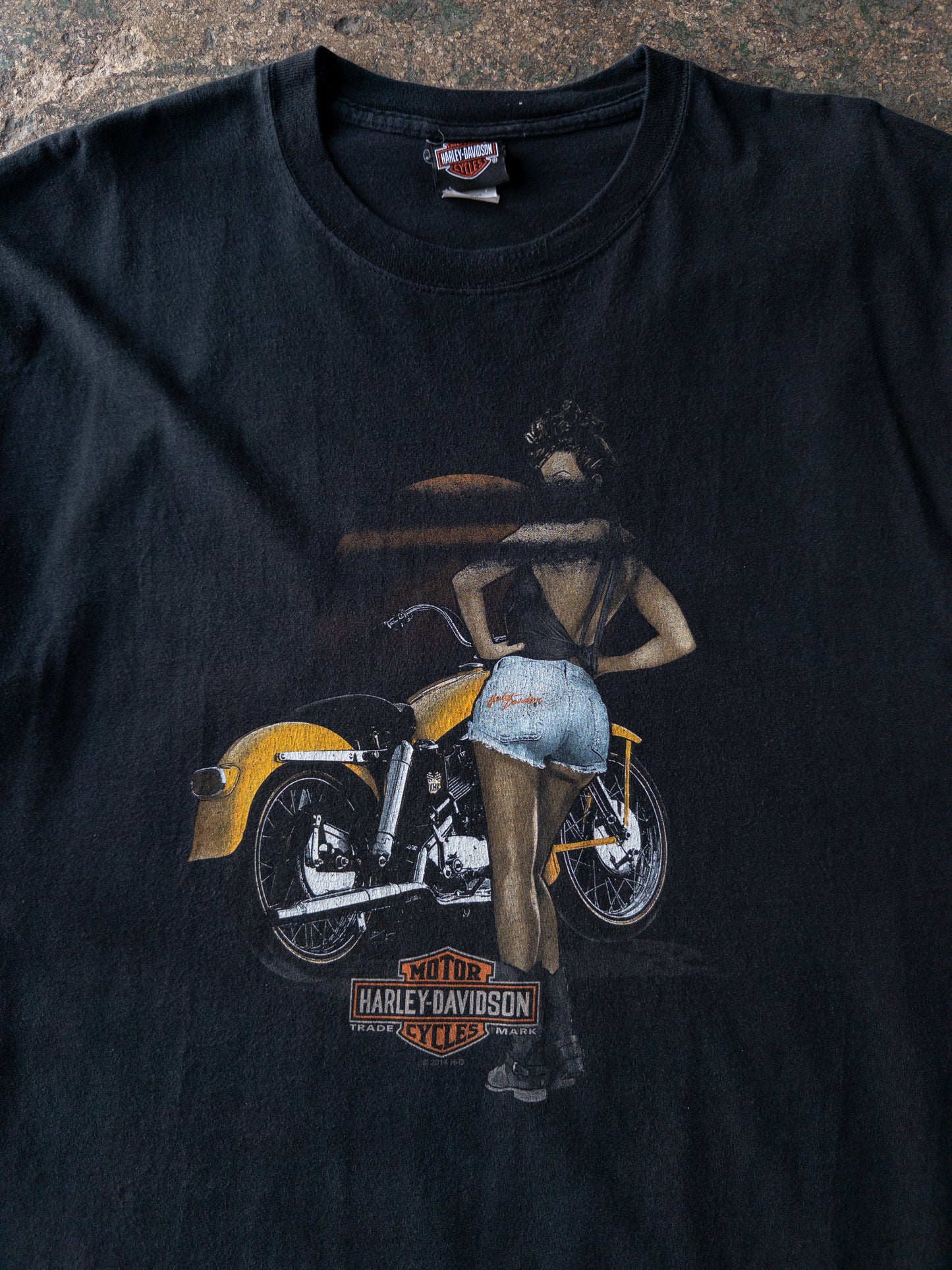Harley Davidson Faded Biker Girl Tee - XXL