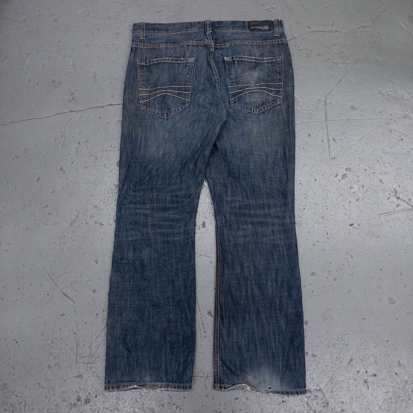 Express Loose Fit Straight Leg Dark Wash Mens Jeans - 36x34