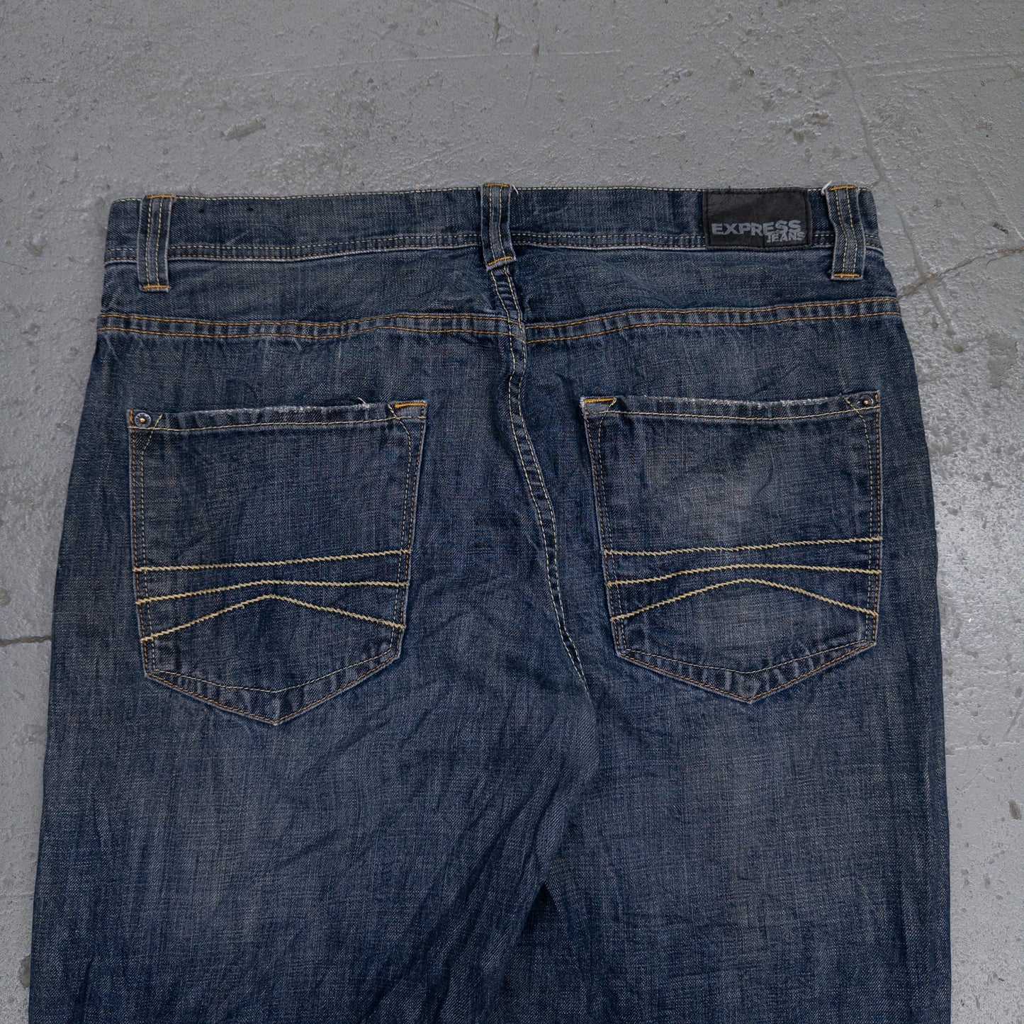Express Loose Fit Straight Leg Dark Wash Mens Jeans - 36x34