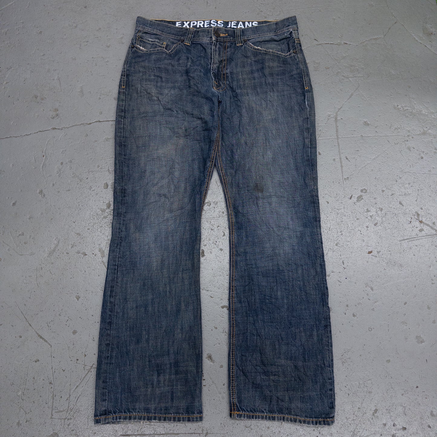 Express Loose Fit Straight Leg Dark Wash Mens Jeans - 36x34