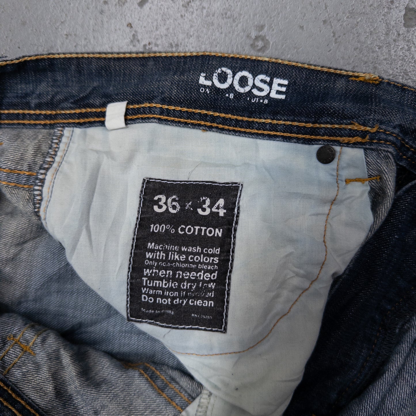 Express Loose Fit Straight Leg Dark Wash Mens Jeans - 36x34