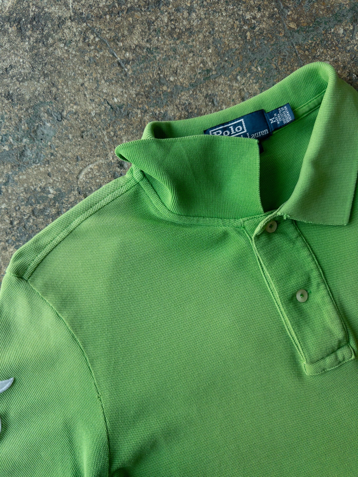 Vintage Polo Ralph Lauren Faded Green Big Pony Shirt - Medium