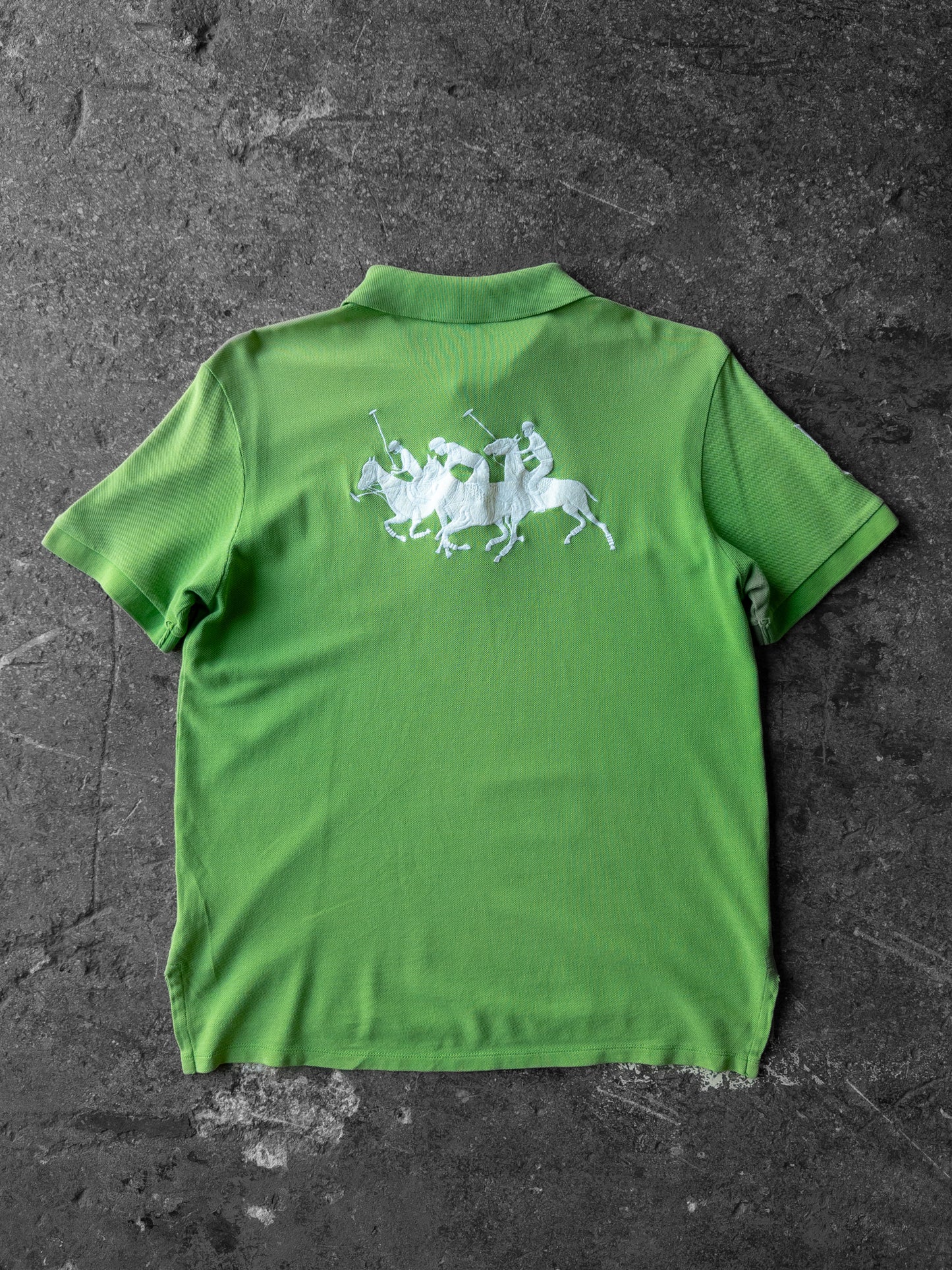 Vintage Polo Ralph Lauren Faded Green Big Pony Shirt - Medium