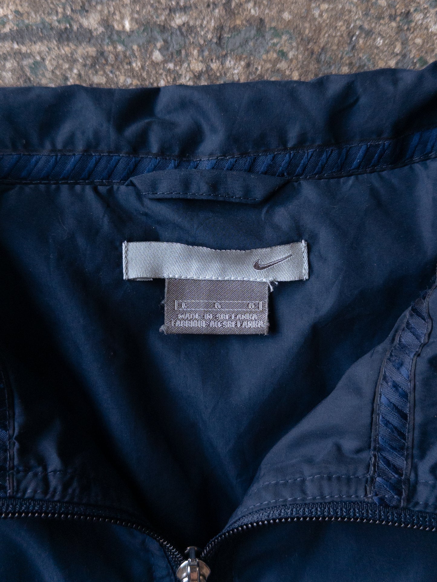 Vintage 2000s Nike Navy Blue Windbreaker Track Jacket - Large
