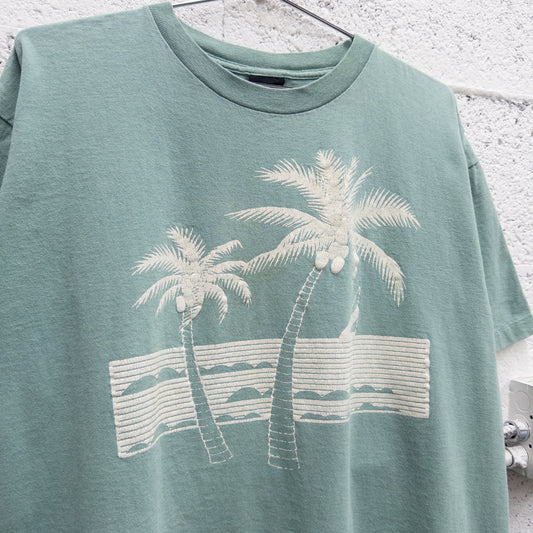 Vintage 90s Palm Trees Boxy Fit Tee - XL