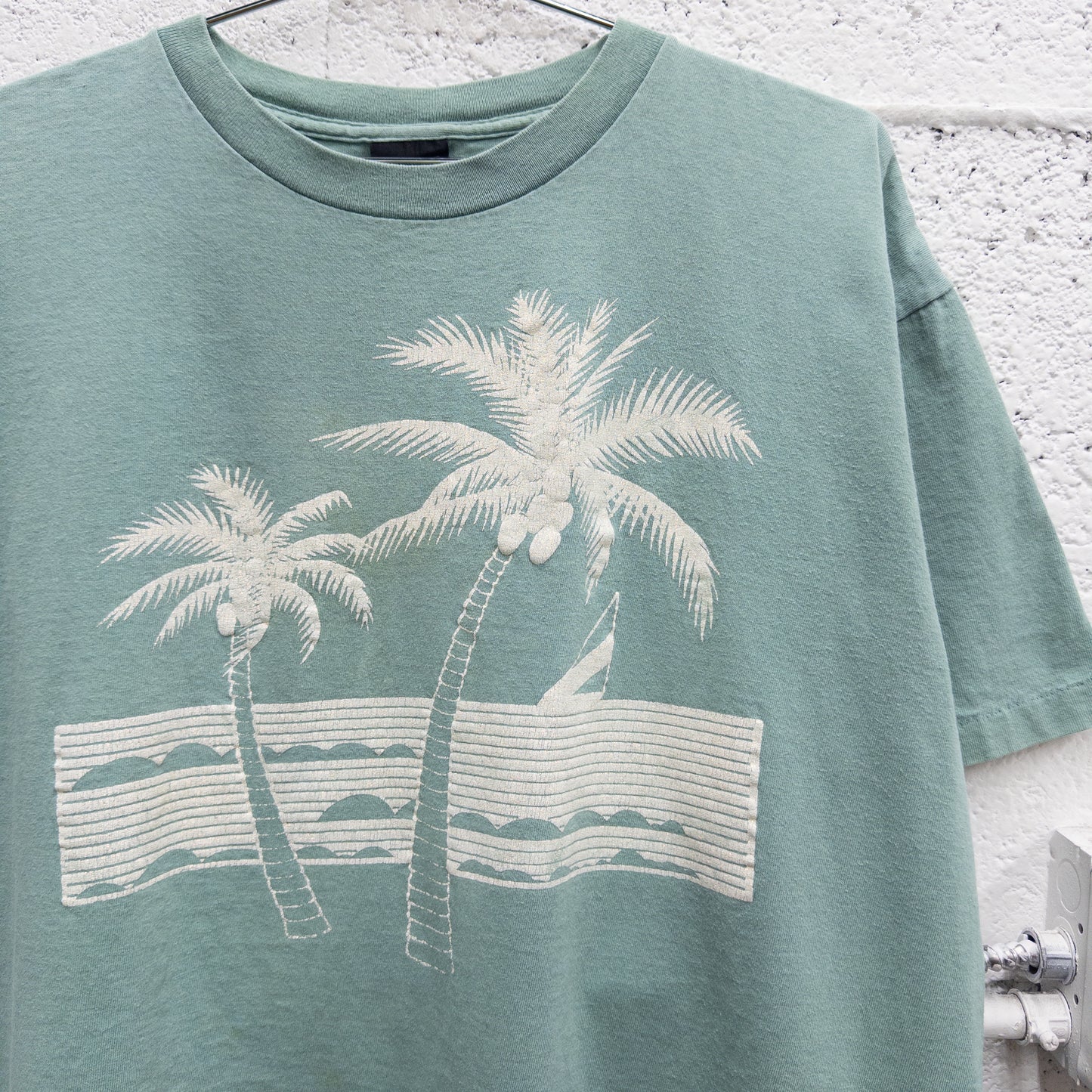 Vintage 90s Palm Trees Boxy Fit Tee - XL