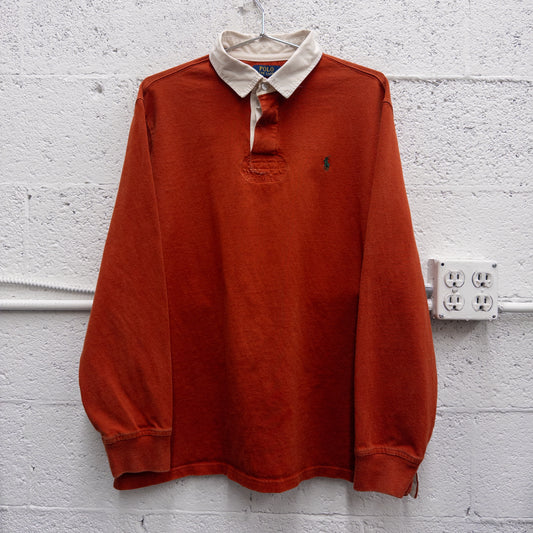 Polo Ralph Lauren Orange Long Sleeve Polo Shirt - XL