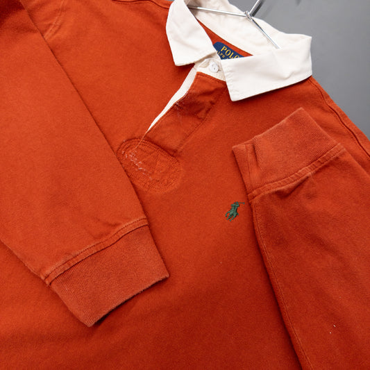 Polo Ralph Lauren Orange Long Sleeve Polo Shirt - XL