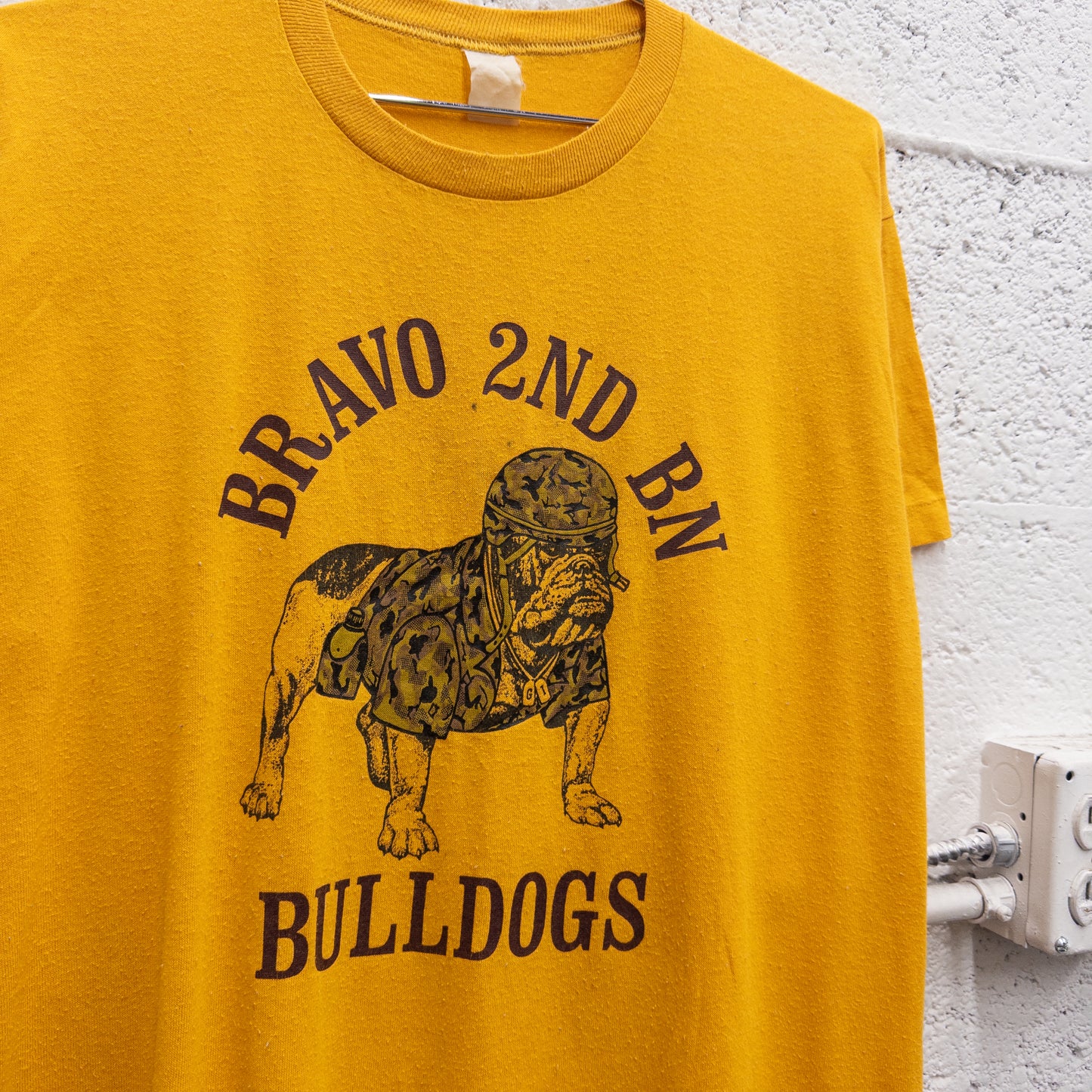 Vintage 80s Bravo 2nd BN Bulldogs Military Tee - L