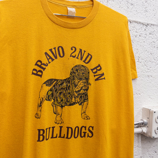 Vintage 80s Bravo 2nd BN Bulldogs Military Tee - L