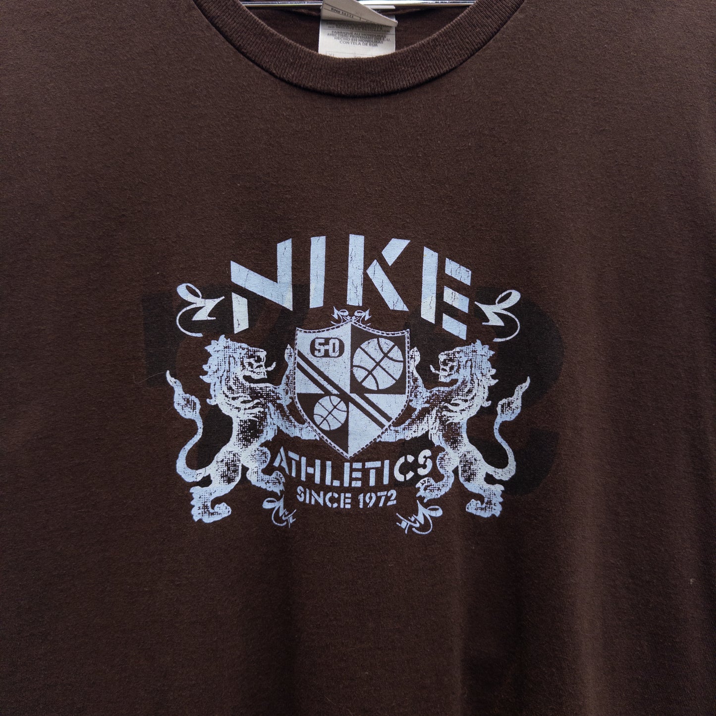 Vintage 2000s Nike Athletics Brown logo Tee - XL