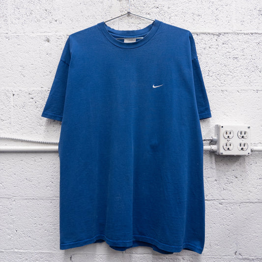Vintage 2000s Nike Blue Embroidered Logo Tee - XL