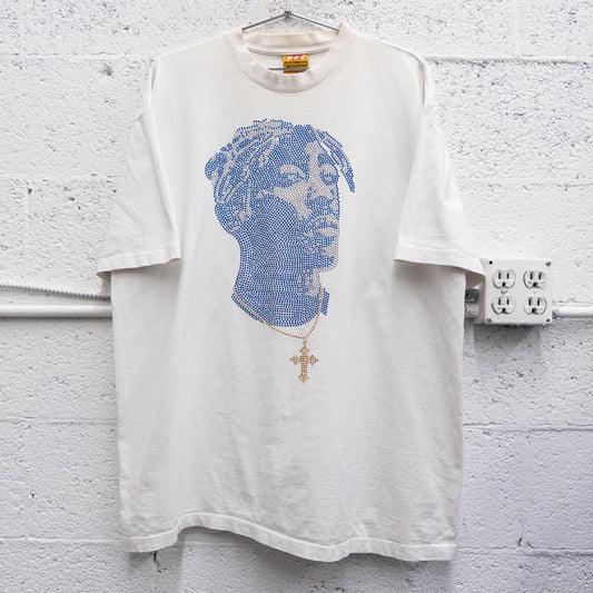 Vintage 2000s Tupac Rhinestone Tee - XL