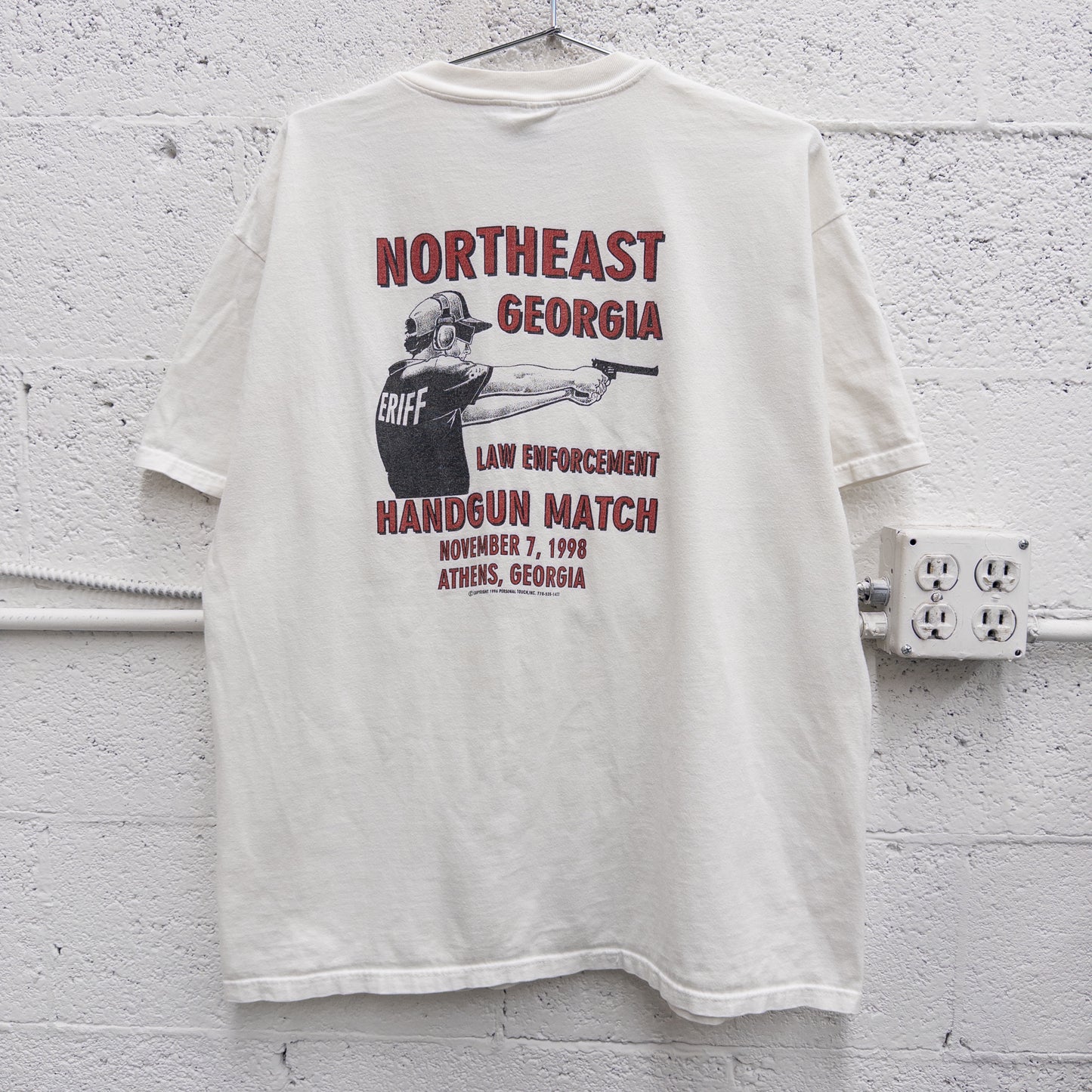 Vintage 90s Handgun Match Tee - XL