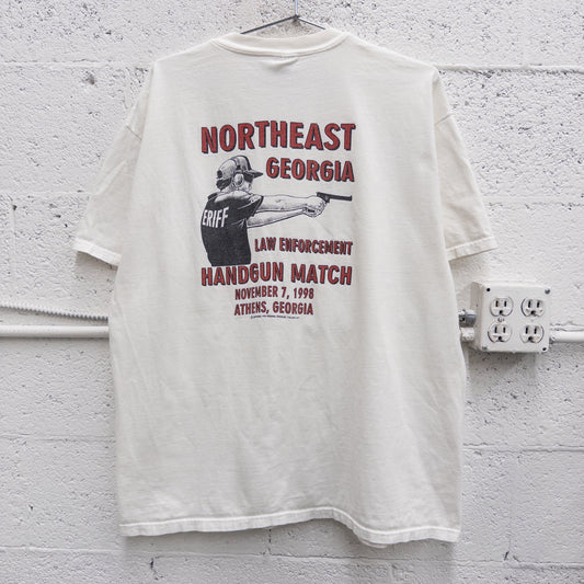 Vintage 90s Handgun Match Tee - XL