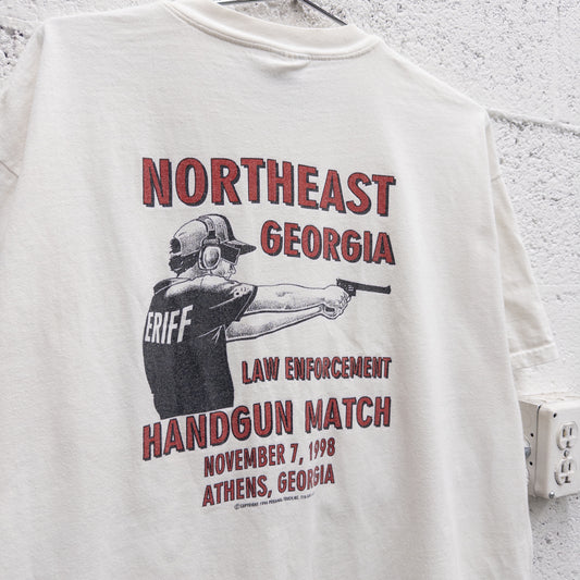 Vintage 90s Handgun Match Tee - XL