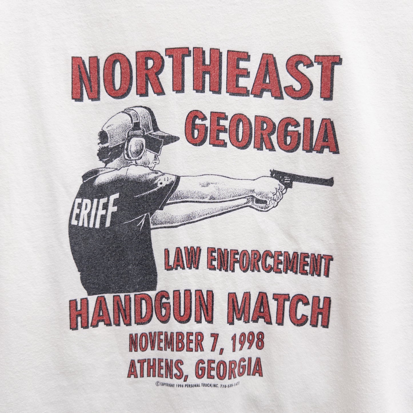 Vintage 90s Handgun Match Tee - XL