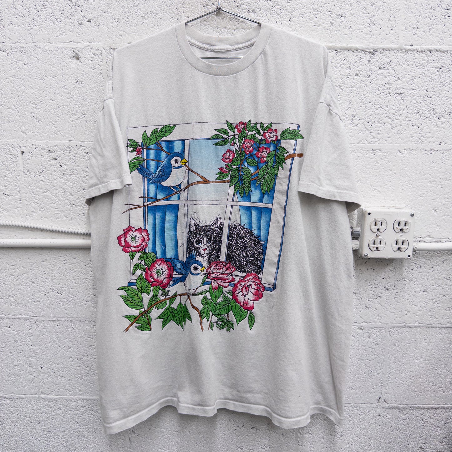 Vintage 90s Cat Window Tee - 2XL