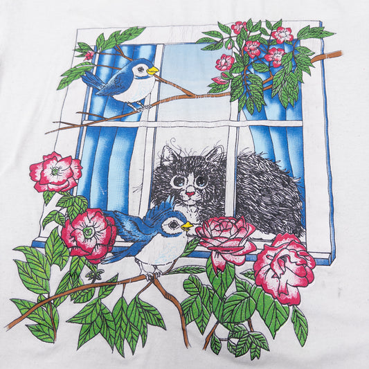 Vintage 90s Cat Window Tee - 2XL
