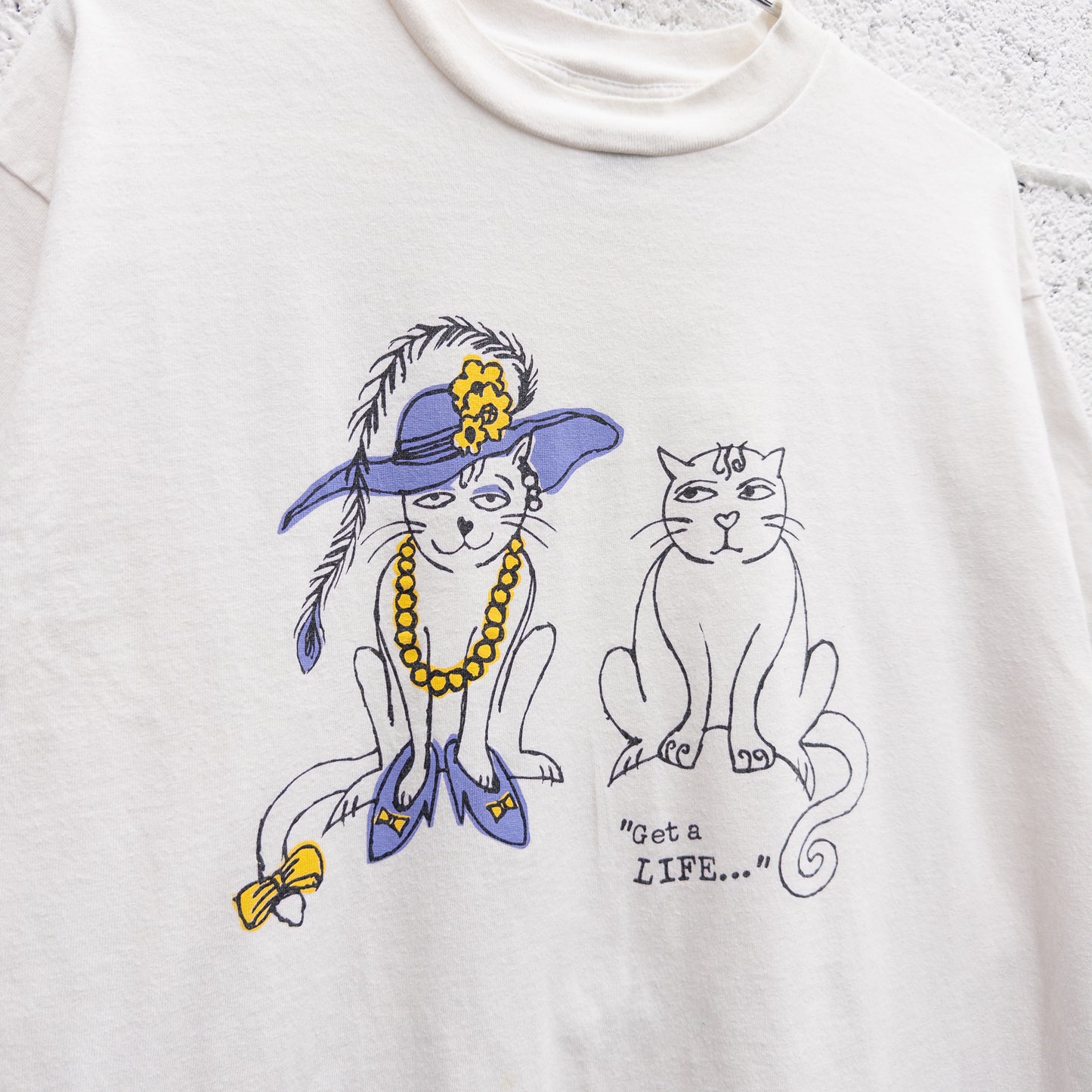 Vintage 90s Get A Life Cat Tee - XL