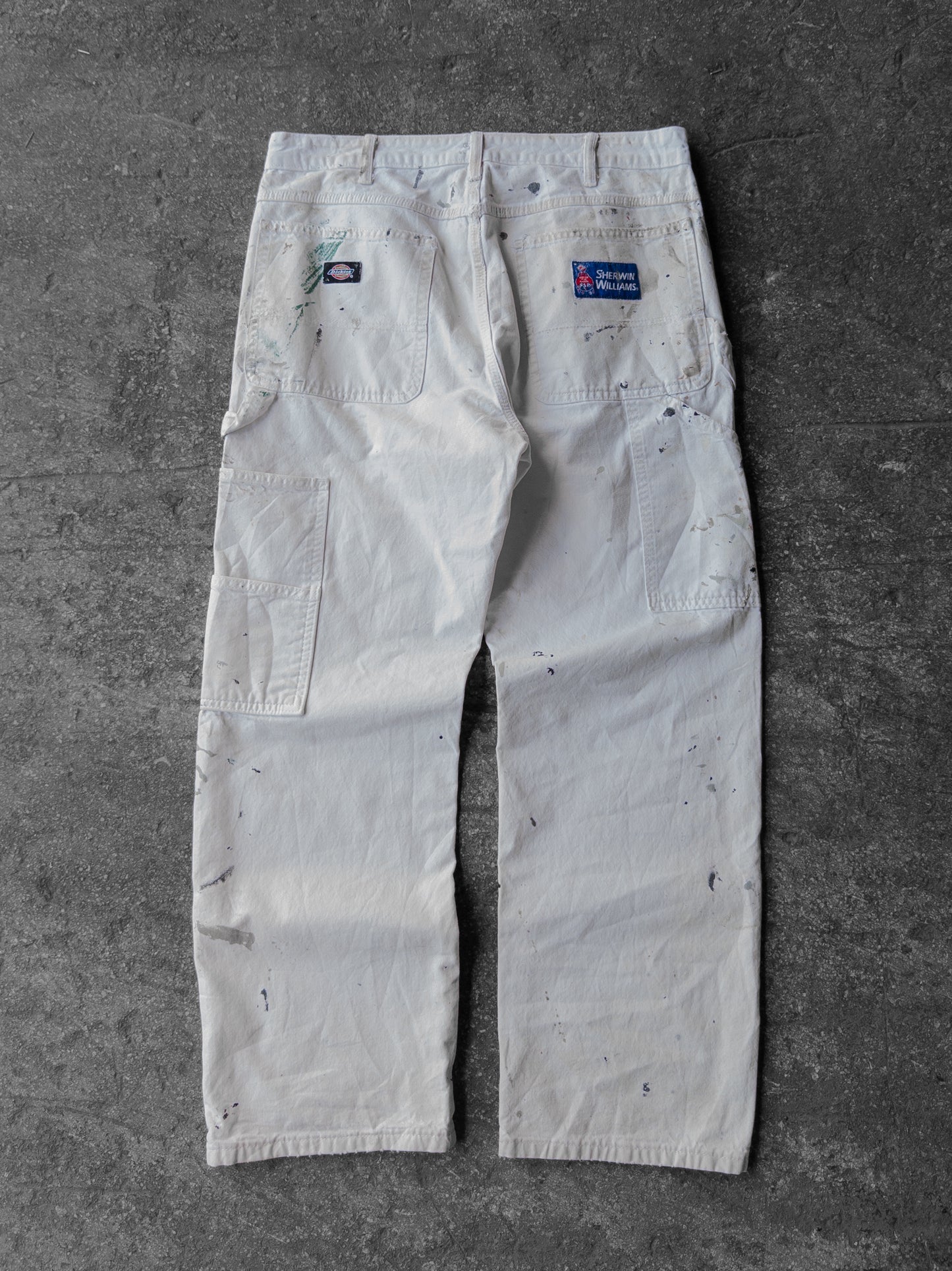 Vintage Dickies White Paint Splatter Carpenter Pants - 34x30