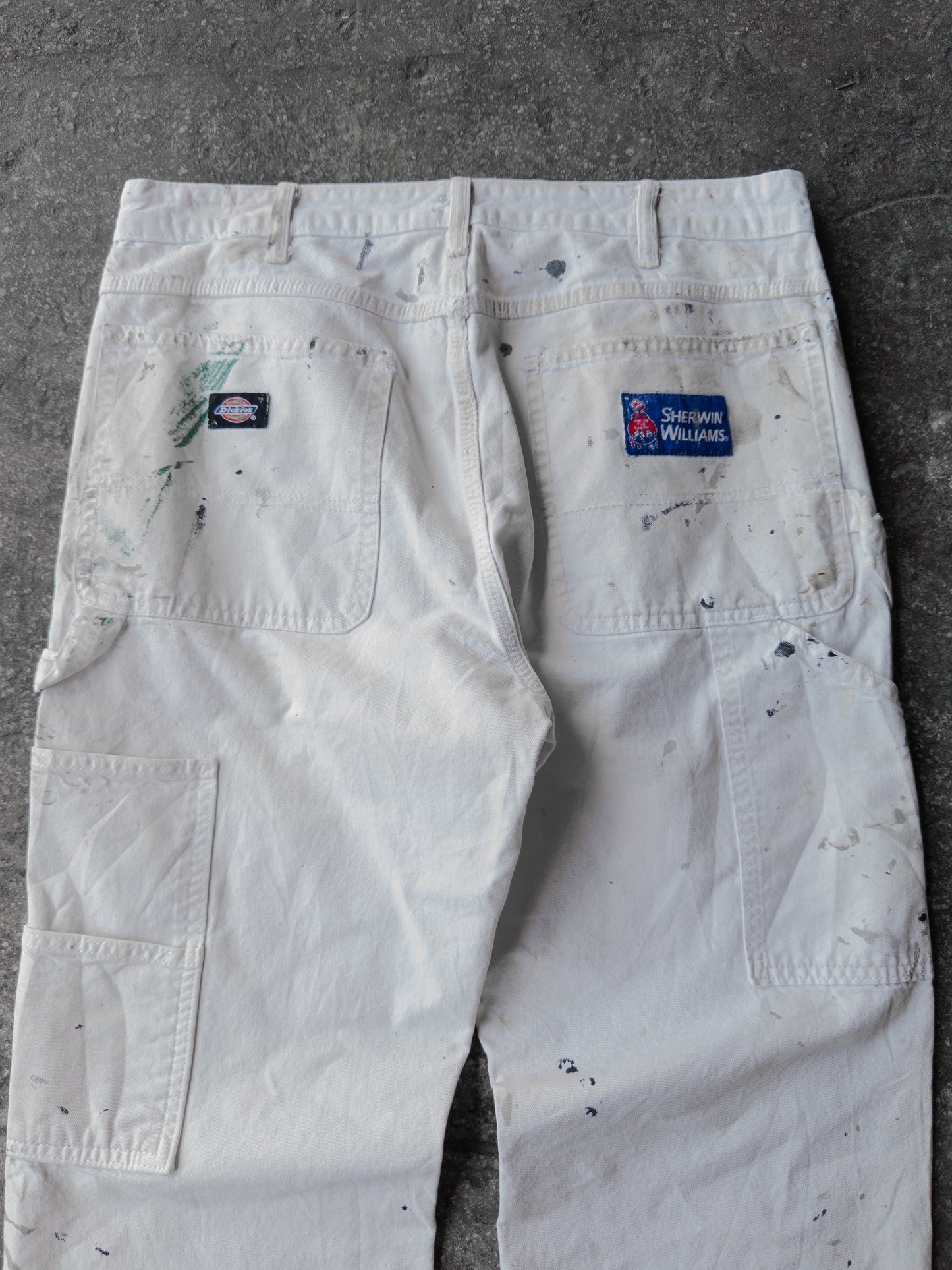 Vintage Dickies White Paint Splatter Carpenter Pants - 34x30